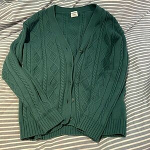 sunday best green button up cardigan